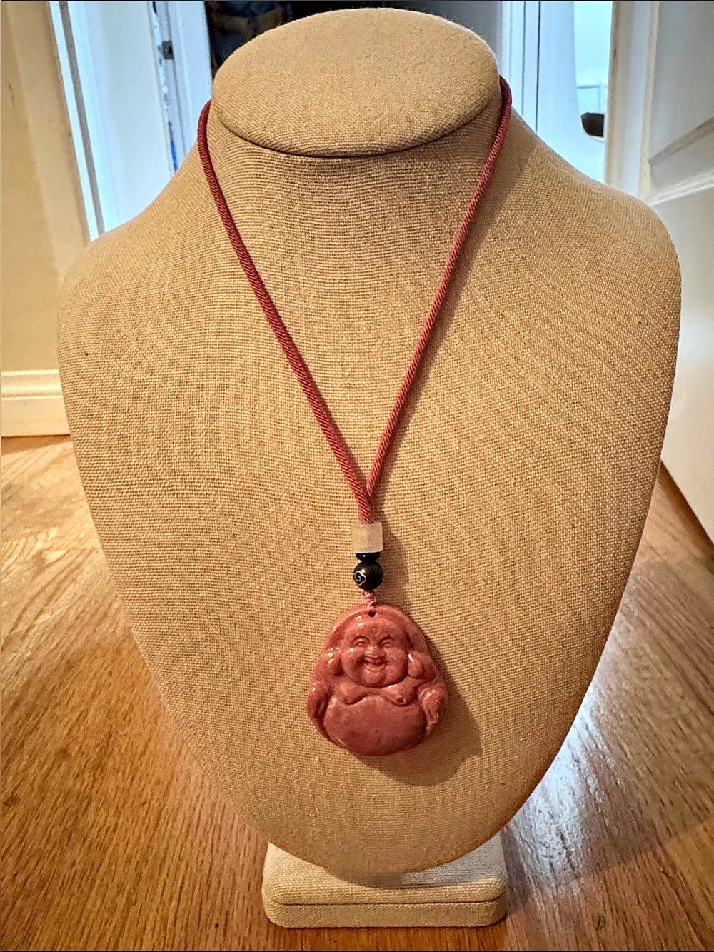 Pink Buddha Pendant Necklace